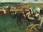 Edgar Degas At the Races oil on canvas